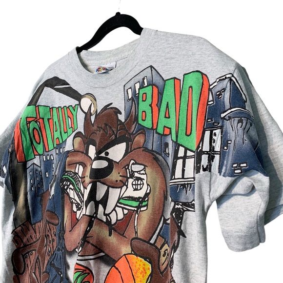 VINTAGE | ‘96 Single Stitch Totally Bad‎ Taz Tee - Sz Medium - Picture 2 of 9